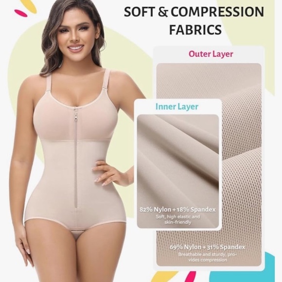 SHAPSHE Fajas Colombianas One Piece Body Shaper Tummy Control Butt Lifter NWOT L - Picture 5 of 12